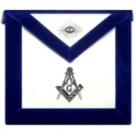 Master Mason Blue Lodge Apron | Royal Blue Silver Embroidery French Lambskin