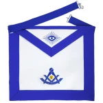Past Master Blue Lodge California Regulation Apron - Royal Blue Gold Sun