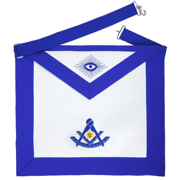 Past Master Blue Lodge California Regulation Apron - Royal Blue with Gold Sun