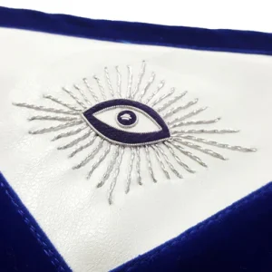 Master Mason Blue Lodge Apron - Royal Blue Silver Embroidery