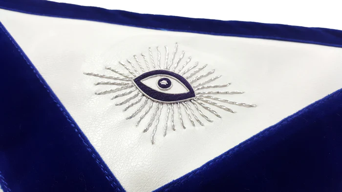 Master Mason Blue Lodge Apron – Royal Blue Silver Embroidery