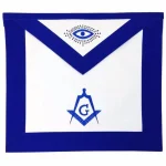 Master Mason Blue Lodge White Royal Blue Apron - Worldwide Shipping