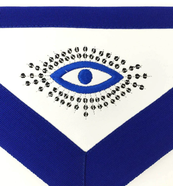 Master Mason Blue Lodge Apron – White & Royal Blue