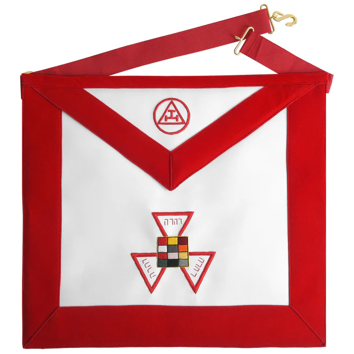 Past High Priest Royal Arch Chapter Apron – Red with Triple Tau Insignia