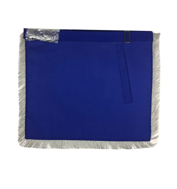 Past Master Blue Lodge Apron – Royal Blue Velvet with Silver Fringe