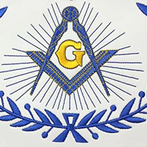 Master Mason Blue Lodge Apron - Navy Blue & White with Silver Braids