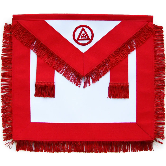 Royal Arch Member Chapter Apron – Red Triple Tau with Fringe Tassels