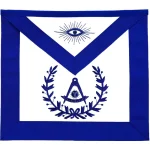Past Master Blue Lodge Apron Royal Blue Polyester With Wreath
