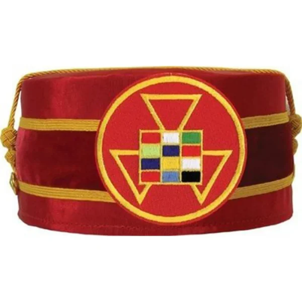 Past High Priest Royal Arch Chapter Crown Cap - Red Machine Embroidery