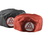Royal Arch Chapter Crown Cap - Red Black Satin Triple Tau Emblem