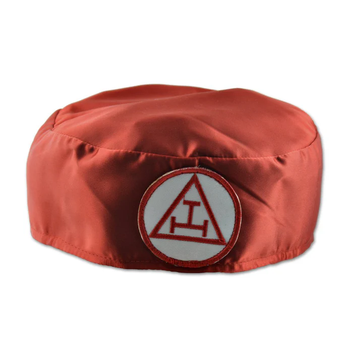 Royal Arch Chapter Crown Cap – Red & Black Satin Triple Tau Insignia