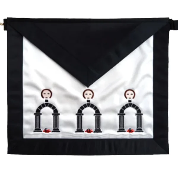 10th Degree Scottish Rite Apron - White with Black Embroidery 10th Degree Scottish Rite Apron - White with Black Embroidery