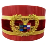 Past Grand High Priest Royal Arch Crown Cap - Red Bullion Gold Braid Cap Cord