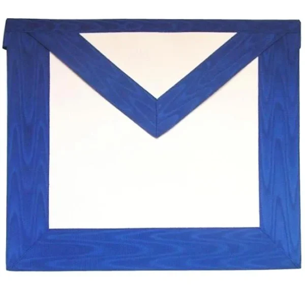 12th Degree Memphis Misraim French Regulation Apron - White & Royal Blue Moire 12th Degree Memphis Misraim French Regulation Apron - White & Royal Blue Moire