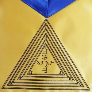 12th Degree Scottish Rite Apron - Yellow with Blue Borders 5 12th Degree Scottish Rite Apron - Yellow with Blue Borders