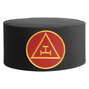 Royal Arch Chapter Crown Cap - Black with Red & Gold Triple Tau