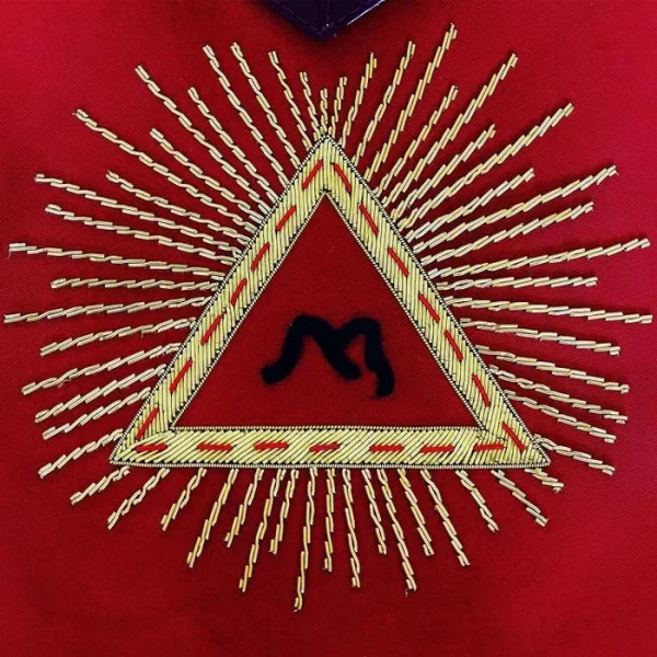 13th Degree Scottish Rite Apron - Red & Black with Gold Embroidery 1 13th Degree Scottish Rite Apron - Red & Black with Gold Embroidery
