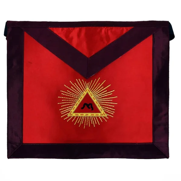 13th Degree Scottish Rite Apron - Red & Black with Gold Embroidery 13th Degree Scottish Rite Apron - Red & Black with Gold Embroidery