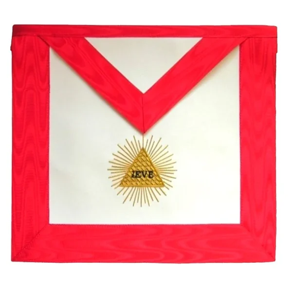 13th Degree Scottish Rite Apron - White & Red Moire 13th Degree Scottish Rite Apron - White & Red Moire