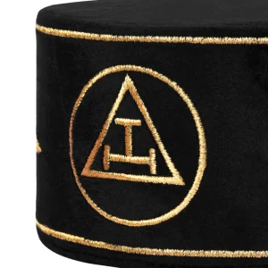 Royal Arch Chapter Crown Cap - Black & Gold Embroidery