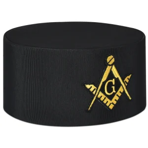 Master Mason Blue Lodge Crown Cap - Black Rayon