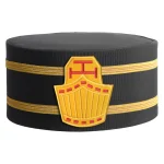 Royal Arch Chapter Past High Priest Crown Cap - Black Rayon Double Gold Braid