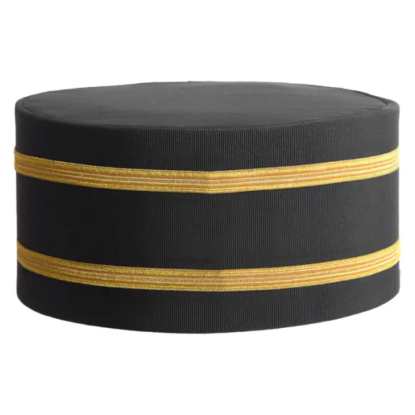 High Priest Royal Arch Chapter Crown Cap - Black with Double Braids