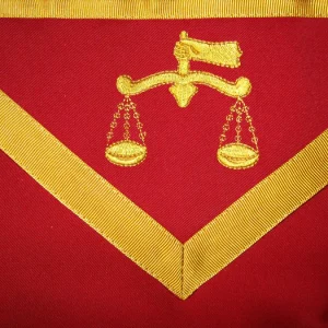16th Degree Scottish Rite Apron - Red with Gold Borders