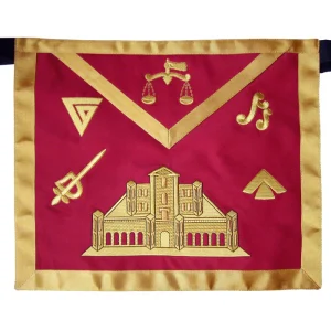 Home 71 16th Degree Scottish Rite Apron - Red with Gold Borders