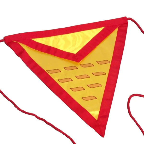17th Degree Scottish Rite Apron - Yellow with Red Borders Triangular Shape 17th Degree Scottish Rite Apron - Yellow with Red Borders Triangular Shape