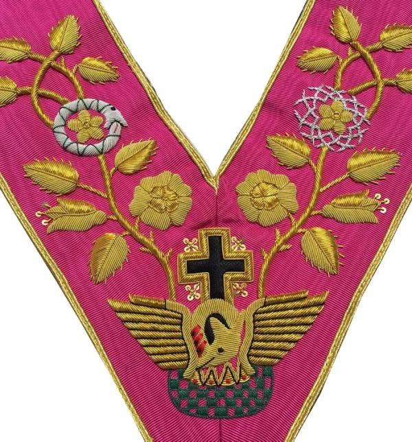 18th Degree Scottish Rite Collar - Pink Moire 1 18th Degree Scottish Rite Collar - Pink Moire
