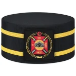Knights Templar Commandery Crown Cap - Square Black Patch With Double