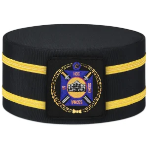 Knights Templar Commandery Crown Cap - Purple & Gold Emblem With Double Braid