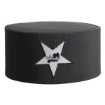 Knights Templar Commandery Crown Cap - Black Rayon White Star