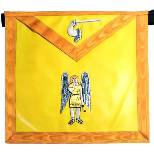 21st Degree Scottish Rite Apron - All Yellow with Gold Moire 21st Degree Scottish Rite Apron - All Yellow with Gold Moire