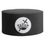 Knights Templar Crown Cap Black - White Crown Cross Patch