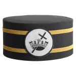 Knights Templar Commandery Crown Cap in White Patch and Double Gold Braid