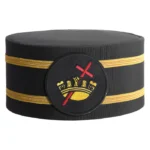 Knights Templar Crown Cap | Black Rayon Double Metallic Braid