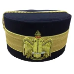 Scottish Rite 32nd Degree Crown Cap - Navy Double Eagle Gold Braid