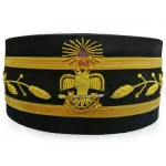 33rd Degree Scottish Rite Cap - Black Gold Bullion Double Eagle