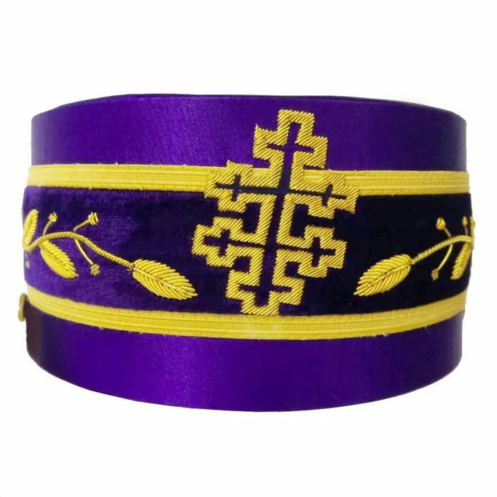 33rd Degree Scottish Rite Crown Cap – Purple with Gold Braid Bullion