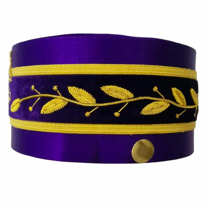 33rd Degree Scottish Rite Crown Cap – Purple with Gold Braid Bullion