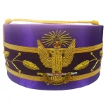 33rd Degree Scottish Rite Crown Cap - Purple Wings Up Gold Braid
