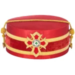 KCCH Scottish Rite Crown Cap Red Fabric Gold Bullion Wire Hand Embroidery