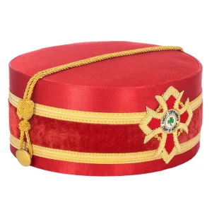 Knight Commander of the Court of Honour Scottish Rite Crown Cap - Red with Gold Bullion