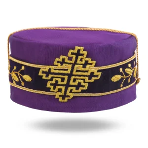 Sovereign Grand Commander 33rd Degree Scottish Rite Crown Cap - Hand Embroidery with Gold Bullion