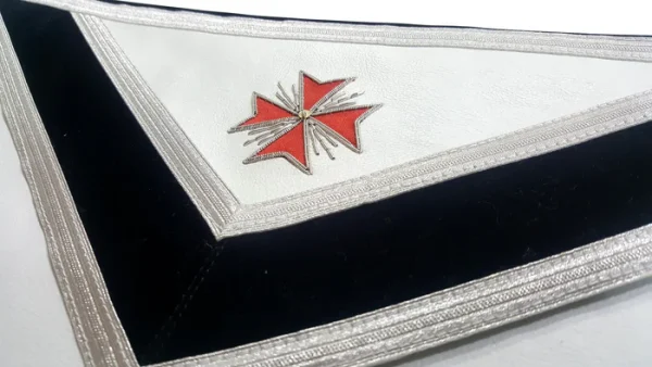 30th Degree Scottish Rite Apron - White & Black 1 30th Degree Scottish Rite Apron - White & Black