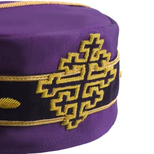 Sovereign Grand Commander 33rd Degree Scottish Rite Crown Cap - Hand Embroidery with Gold Bullion