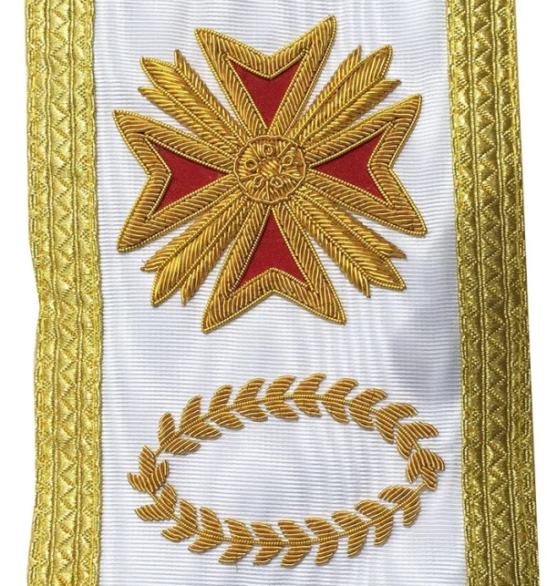 31st Degree Scottish Rite Collar - White Moire 2 31st Degree Scottish Rite Collar - White Moire