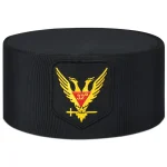 32nd Degree Scottish Rite Crown Cap - Black Rayon Wings Up Red Yellow